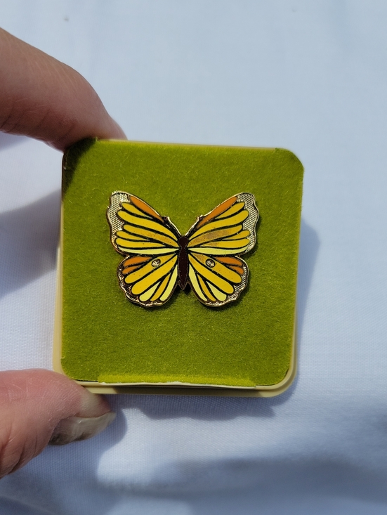 Hallmark Jewelry - Vintage Hallmark -Cloisoone Yellow and Orange Butterfly Enamel Pin